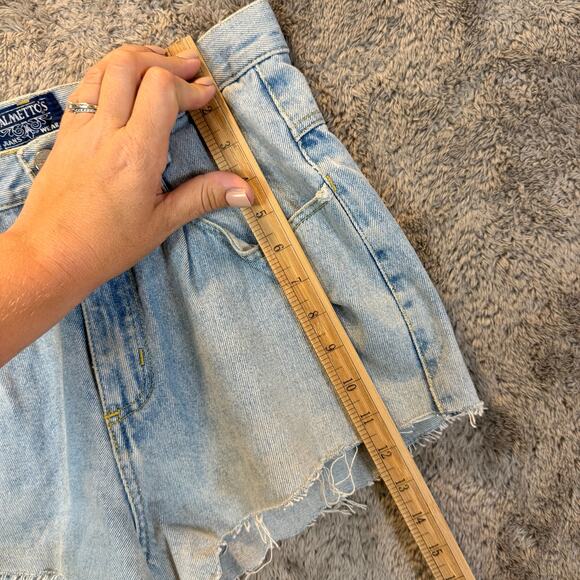 Vintage Palmetto' Jeans Wear Denim Shorts Pleated Raw Hem 11 - Picture 12 of 13